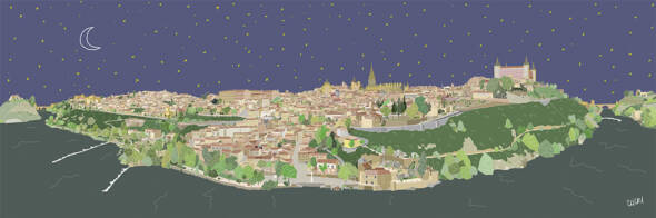 Toledo. Panorámica Sur noche
